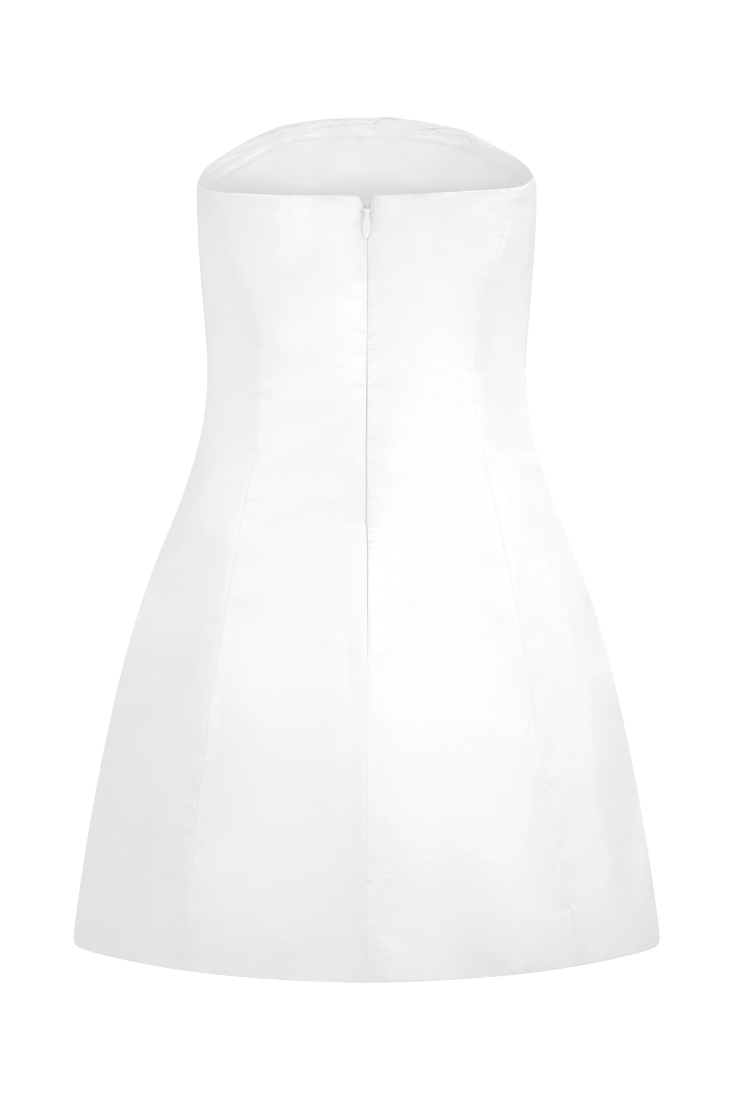 RS™ Leslie Büzgülü Tafta Mini Elbise - Beyaz